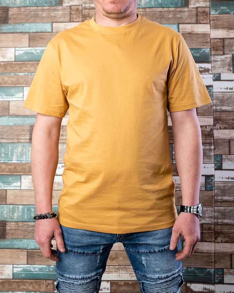 Pánske bavlnené tričko CLASSIC - žlté