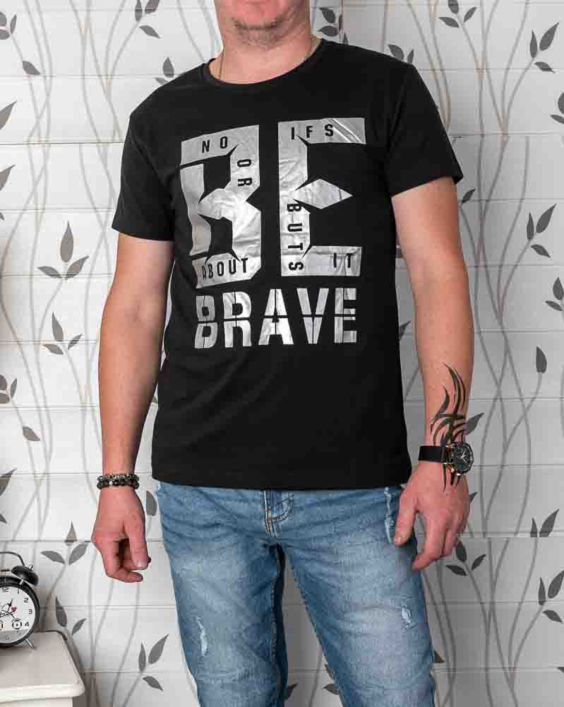 Pánske tričko BE BRAVE - čierne