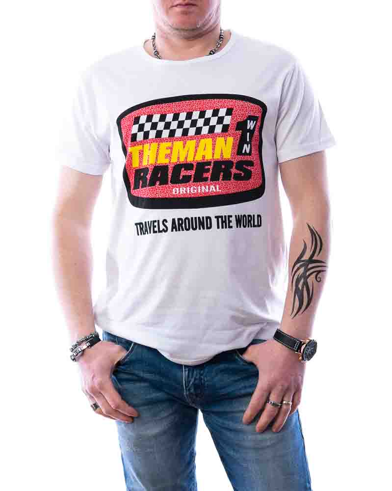Pánske tričko THEMAN RACERS - biele