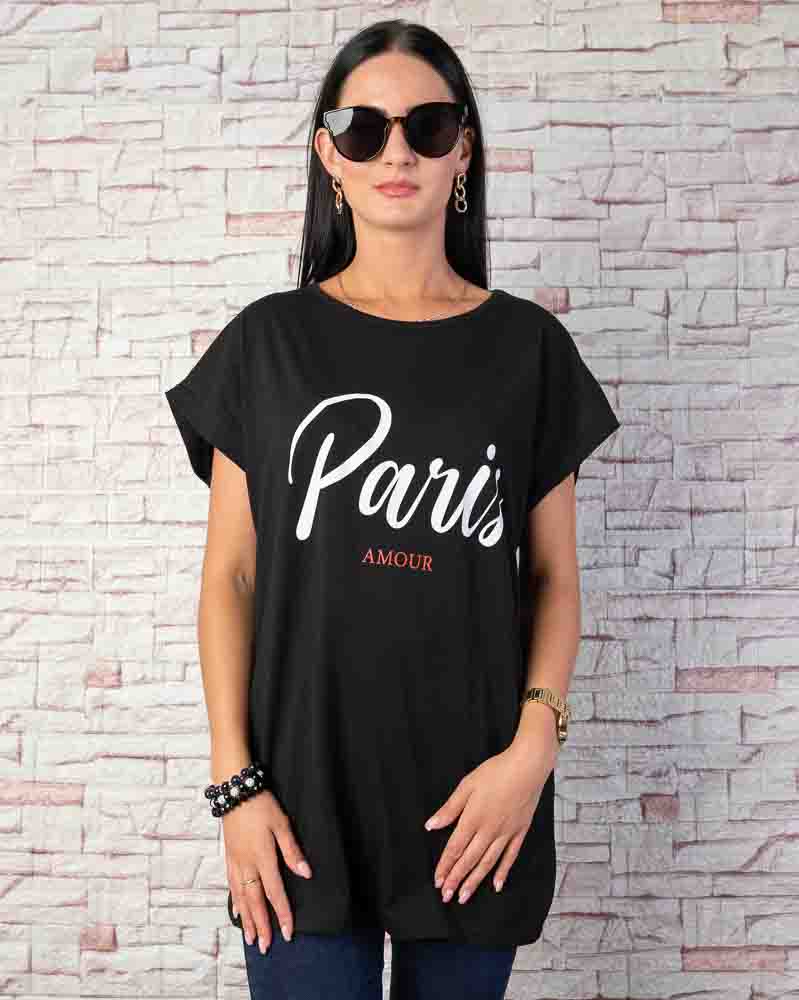 Dámske tričko PARIS - čierne