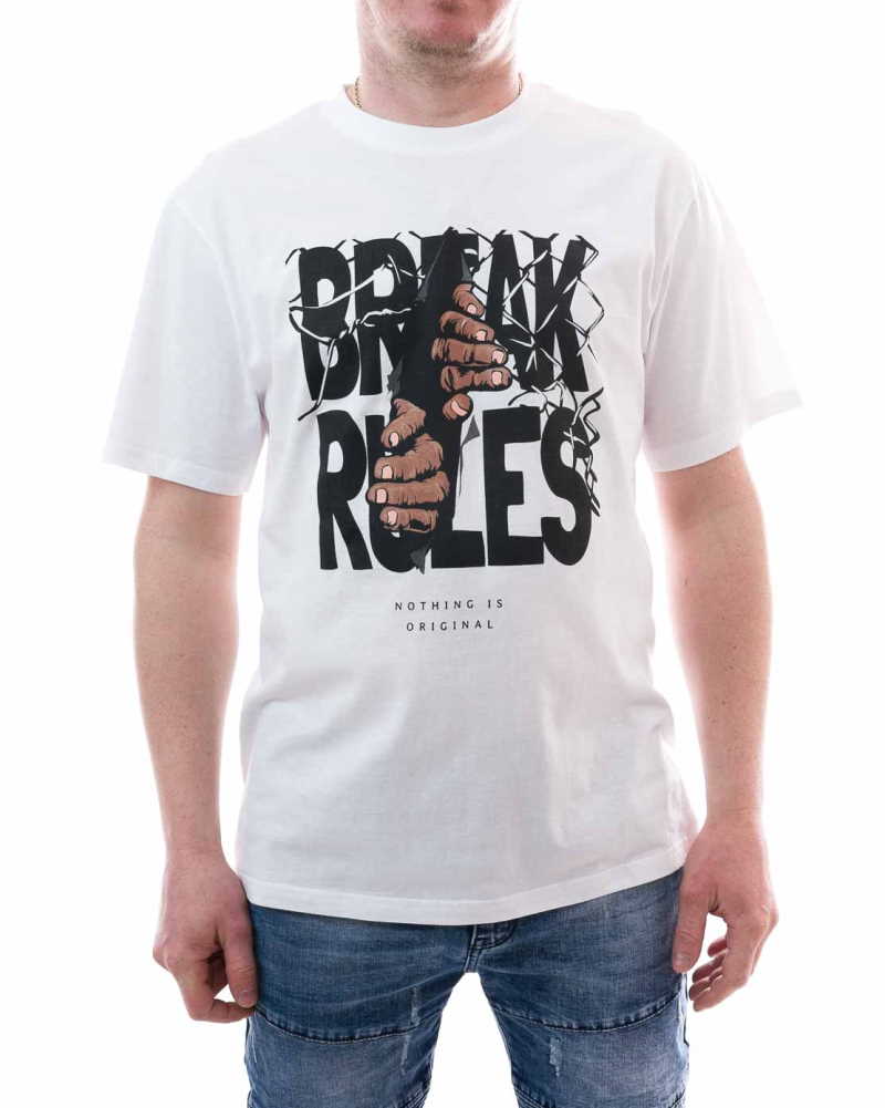 Pánske tričko BREAK RULES - biele