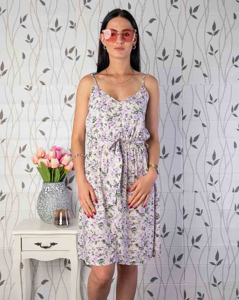 Dámske kvetinkové šaty - fialové